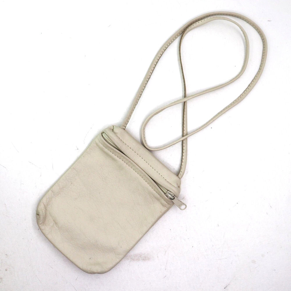 On the Go Crossbody Handbag Women Mini Bone Leather Pouch Zip Purse Shoulder Bag